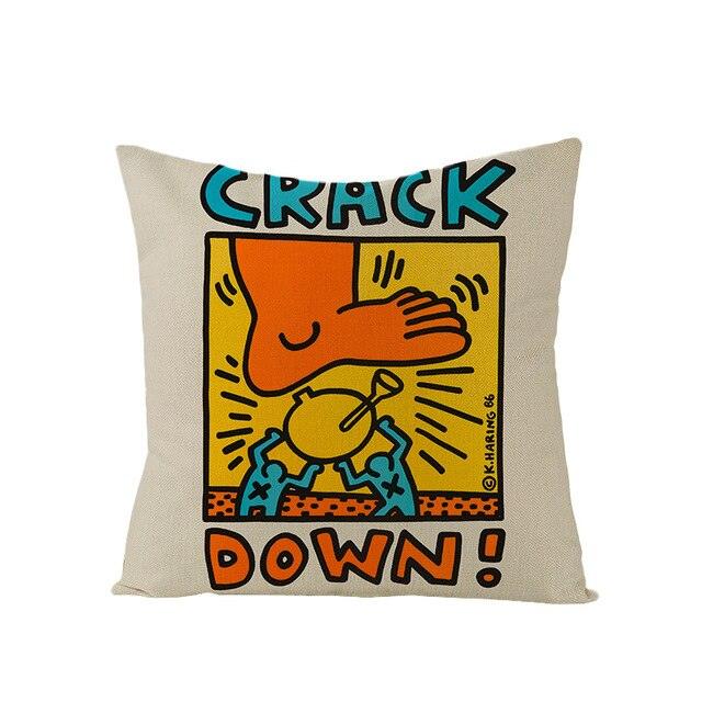 Colorful Abstract Cushion Cover Modern Art Throw Pillow Covers Cotton Linen Chair Back Cushion Cover Home Decorative Sofa Pillowcase Elegant Decorative Pillowcase 45x45CM