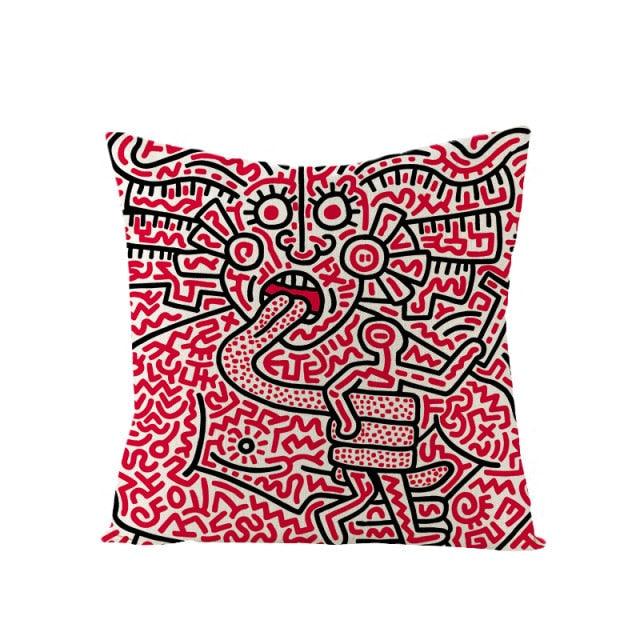Colorful Abstract Cushion Cover Modern Art Throw Pillow Covers Cotton Linen Chair Back Cushion Cover Home Decorative Sofa Pillowcase Elegant Decorative Pillowcase 45x45CM