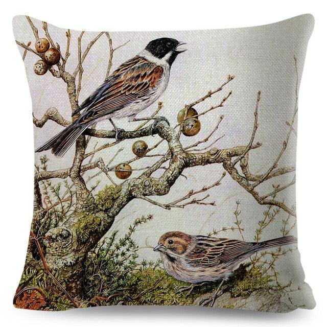 Colorful Pillow Cover Woodland Fox Bird Owl For Kids Room Sofa Home Decor Cute Cartoon Squirrel Cushion Cover Polyester Cotton Pillowcase Vintage Animal Throw Pillow Covers Wild Animals Cotton Linen Square Decorative Cushion Covers