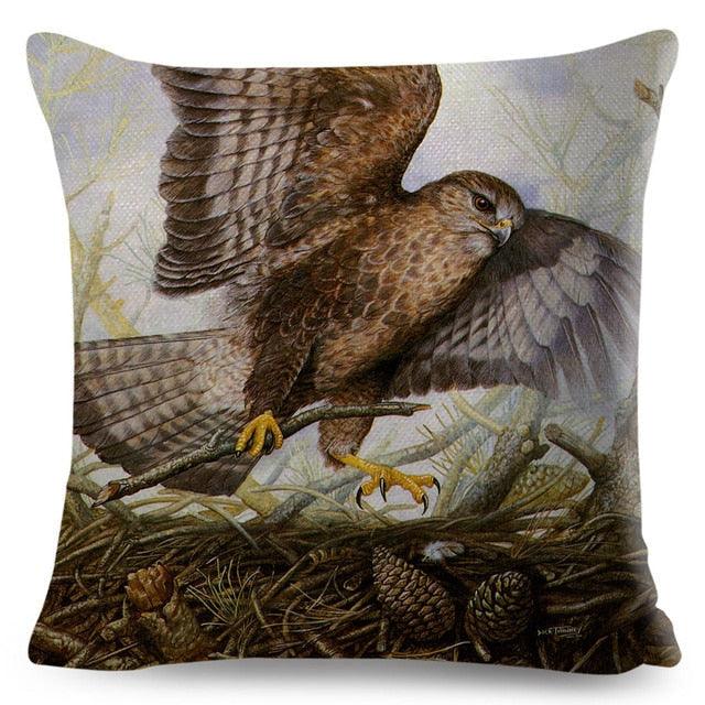 Colorful Pillow Cover Woodland Fox Bird Owl For Kids Room Sofa Home Decor Cute Cartoon Squirrel Cushion Cover Polyester Cotton Pillowcase Vintage Animal Throw Pillow Covers Wild Animals Cotton Linen Square Decorative Cushion Covers