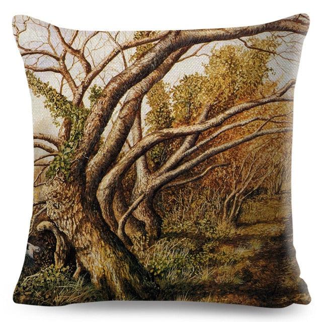 Colorful Pillow Cover Woodland Fox Bird Owl For Kids Room Sofa Home Decor Cute Cartoon Squirrel Cushion Cover Polyester Cotton Pillowcase Vintage Animal Throw Pillow Covers Wild Animals Cotton Linen Square Decorative Cushion Covers