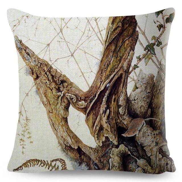 Colorful Pillow Cover Woodland Fox Bird Owl For Kids Room Sofa Home Decor Cute Cartoon Squirrel Cushion Cover Polyester Cotton Pillowcase Vintage Animal Throw Pillow Covers Wild Animals Cotton Linen Square Decorative Cushion Covers