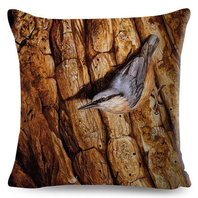 Colorful Pillow Cover Woodland Fox Bird Owl For Kids Room Sofa Home Decor Cute Cartoon Squirrel Cushion Cover Polyester Cotton Pillowcase Vintage Animal Throw Pillow Covers Wild Animals Cotton Linen Square Decorative Cushion Covers