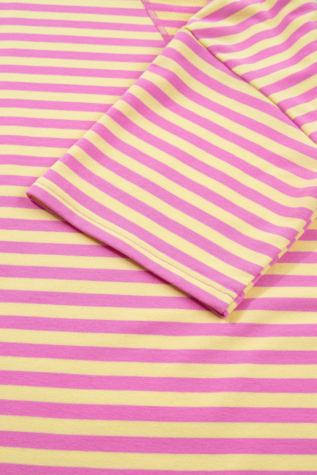 Rose Stripe Drop Shoulder Boxy Casual Terry Short Set