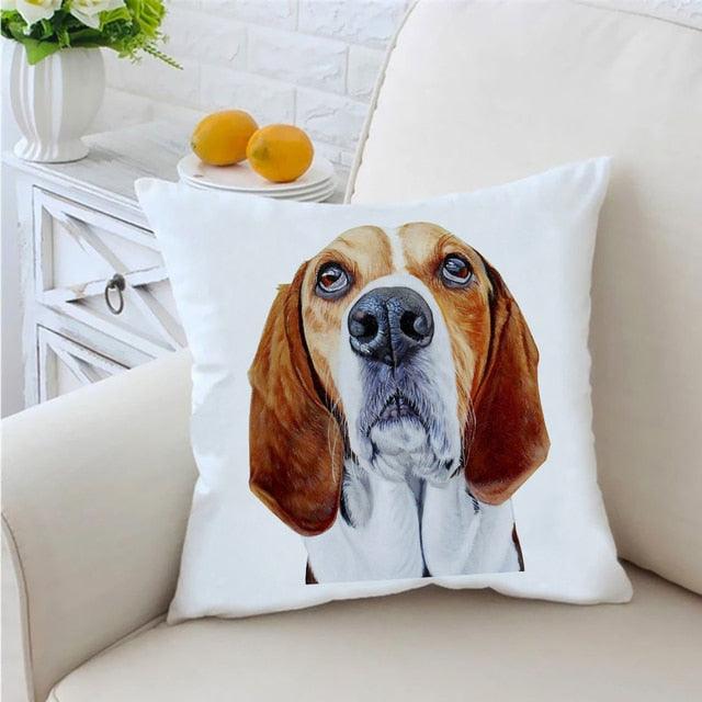 Dog Printed Pillow Cover Animal Polyester Pillowcases Cute Watercolor For Children Kids Cushion Cover Home Sofa Decoration  Cute Dog Throw Pillow Covers Decorative Dog Pillow Case for Sofa Couch Outdoor Patio Home Decoration 45x45cm