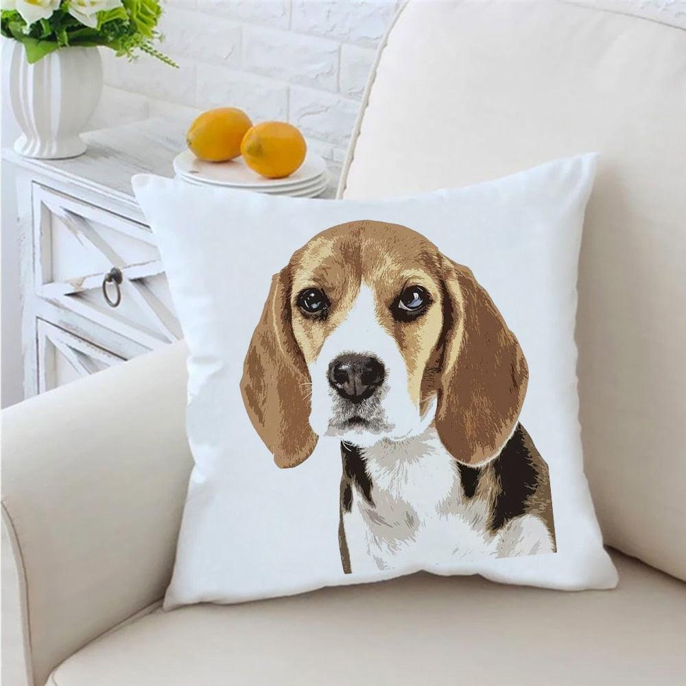 Dog Printed Pillow Cover Animal Polyester Pillowcases Cute Watercolor For Children Kids Cushion Cover Home Sofa Decoration  Cute Dog Throw Pillow Covers Decorative Dog Pillow Case for Sofa Couch Outdoor Patio Home Decoration 45x45cm