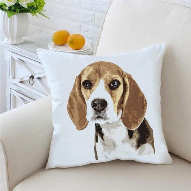 Dog Printed Pillow Cover Animal Polyester Pillowcases Cute Watercolor For Children Kids Cushion Cover Home Sofa Decoration  Cute Dog Throw Pillow Covers Decorative Dog Pillow Case for Sofa Couch Outdoor Patio Home Decoration 45x45cm