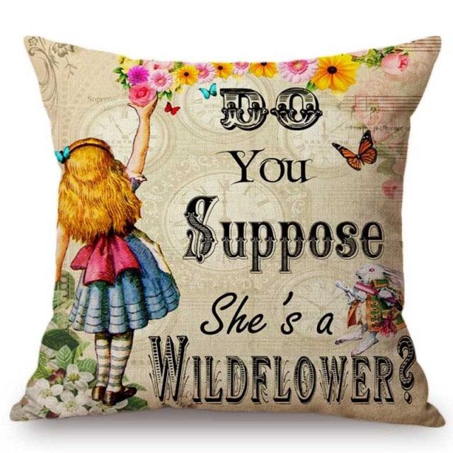 Elegant Cushion Cover Cute Rabbit Cat Print Square Throw Pillow Cover Cotton Linen Spring Home Decorative Cushion Case For Bed Throw Pillow Vintage Home Decorative Pillow Case 45x45cm