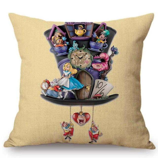 Elegant Cushion Cover Cute Rabbit Cat Print Square Throw Pillow Cover Cotton Linen Spring Home Decorative Cushion Case For Bed Throw Pillow Vintage Home Decorative Pillow Case 45x45cm