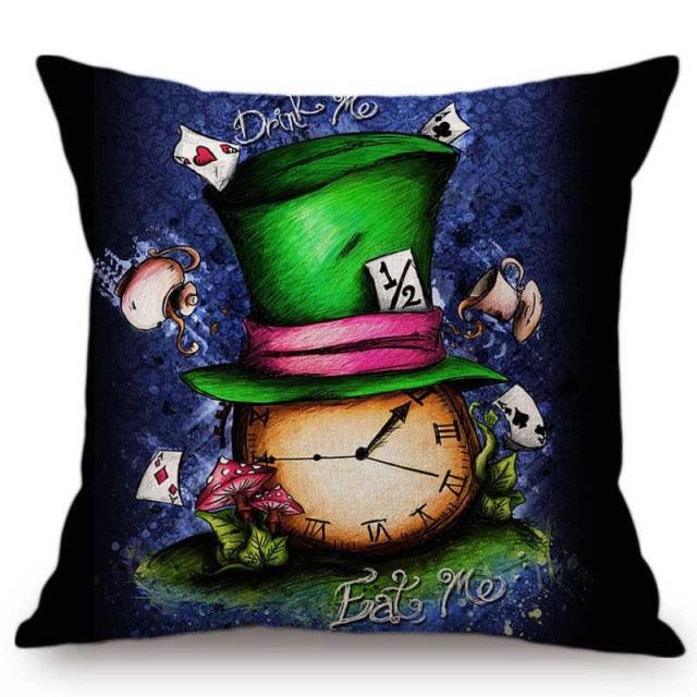 Elegant Cushion Cover Cute Rabbit Cat Print Square Throw Pillow Cover Cotton Linen Spring Home Decorative Cushion Case For Bed Throw Pillow Vintage Home Decorative Pillow Case 45x45cm