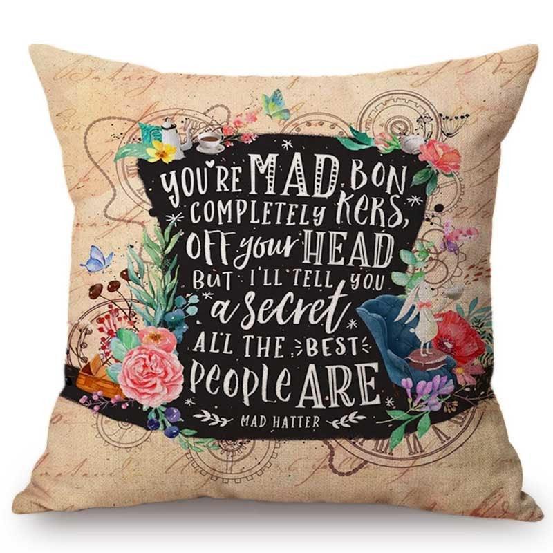 Elegant Cushion Cover Cute Rabbit Cat Print Square Throw Pillow Cover Cotton Linen Spring Home Decorative Cushion Case For Bed Throw Pillow Vintage Home Decorative Pillow Case 45x45cm