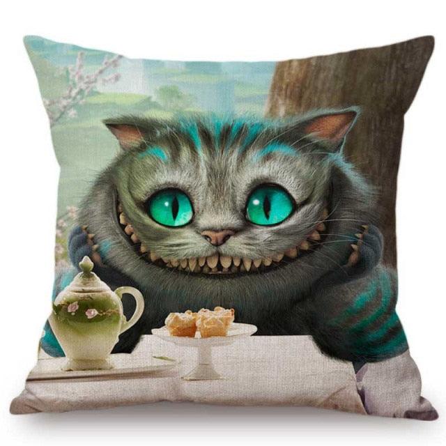 Elegant Cushion Cover Cute Rabbit Cat Print Square Throw Pillow Cover Cotton Linen Spring Home Decorative Cushion Case For Bed Throw Pillow Vintage Home Decorative Pillow Case 45x45cm