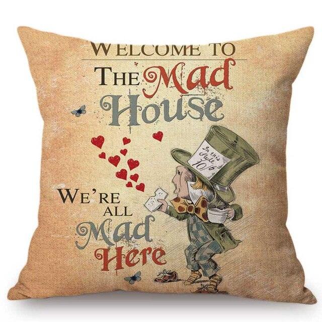 Elegant Cushion Cover Cute Rabbit Cat Print Square Throw Pillow Cover Cotton Linen Spring Home Decorative Cushion Case For Bed Throw Pillow Vintage Home Decorative Pillow Case 45x45cm