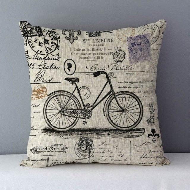 Elegant Retro Couch Cushion Home Decorative Pillows London Paris Scenic Printed Cotton Linen Square Decorative Retro London Throw Pillow Case Vintage Cushion Cover Pillowcase
