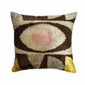 Eye of Ra 2 Silk Velvet Ikat Throw Pillow Cover 24 X 24