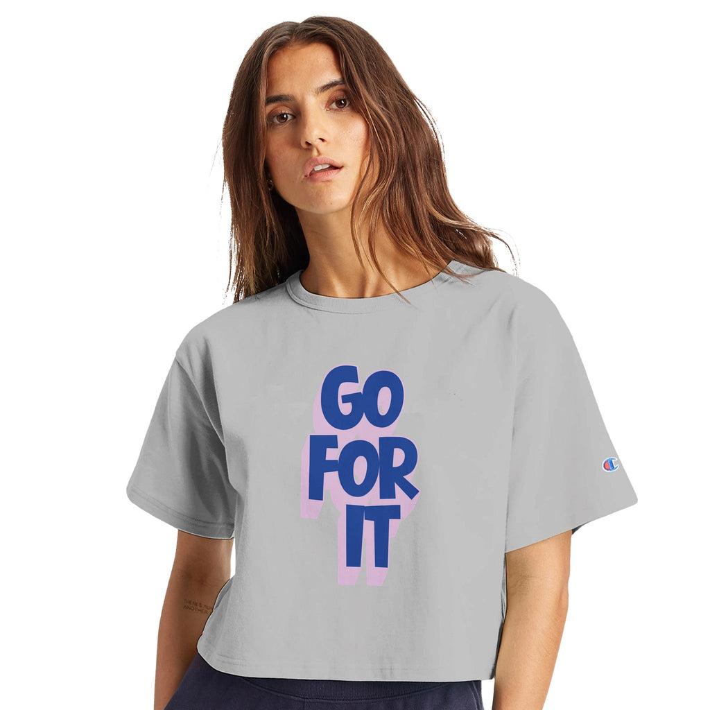 Champion GO FOR IT Cropped Cotton T-Shirt