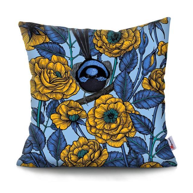 Flowers Plush Cushion Cover Pillow Decorative Colorful Tropical Leaf Throw Pillow Covers Decorative Plant Parrot Cushion Cover Pillowcase Square Cushion Cases For Home 45x45CM