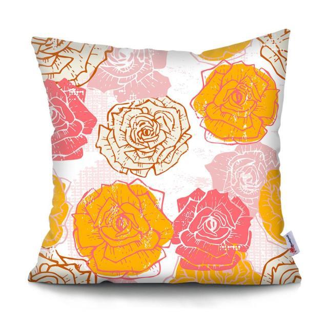 Flowers Plush Cushion Cover Pillow Decorative Colorful Tropical Leaf Throw Pillow Covers Decorative Plant Parrot Cushion Cover Pillowcase Square Cushion Cases For Home 45x45CM