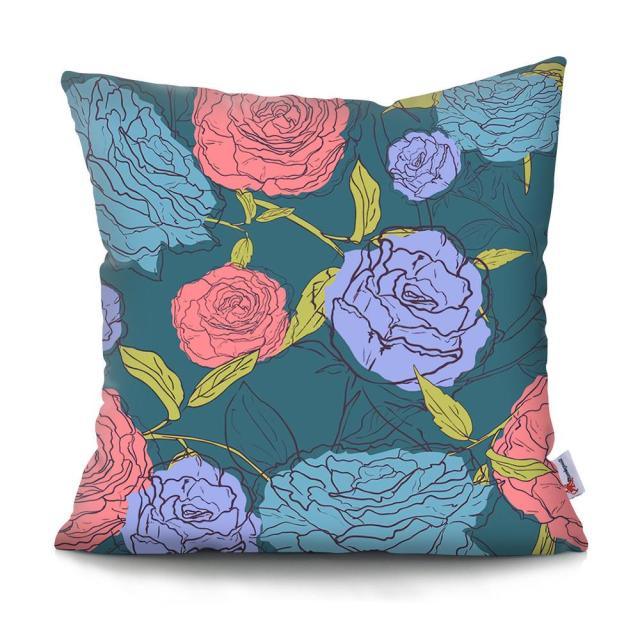 Flowers Plush Cushion Cover Pillow Decorative Colorful Tropical Leaf Throw Pillow Covers Decorative Plant Parrot Cushion Cover Pillowcase Square Cushion Cases For Home 45x45CM