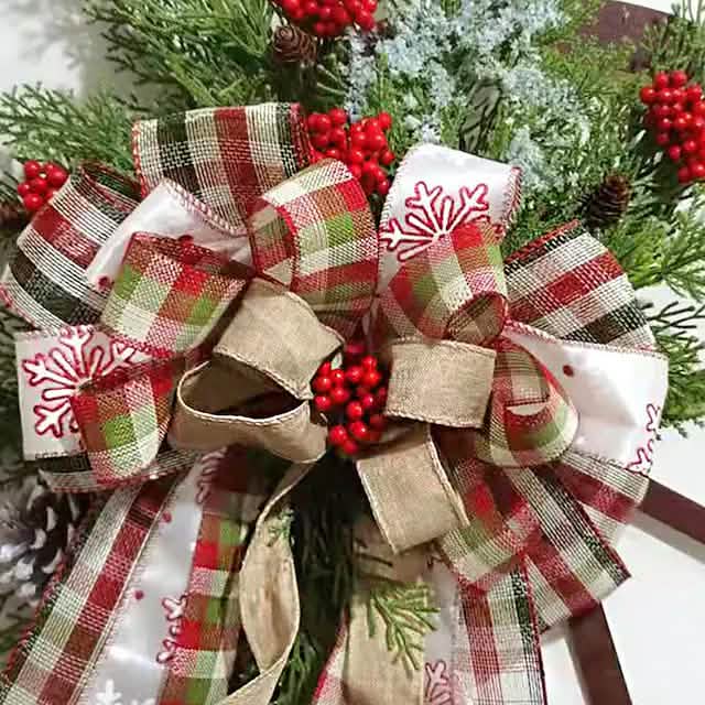 Front Door Wooden Vintage Winter Decorative Christmas Wreath