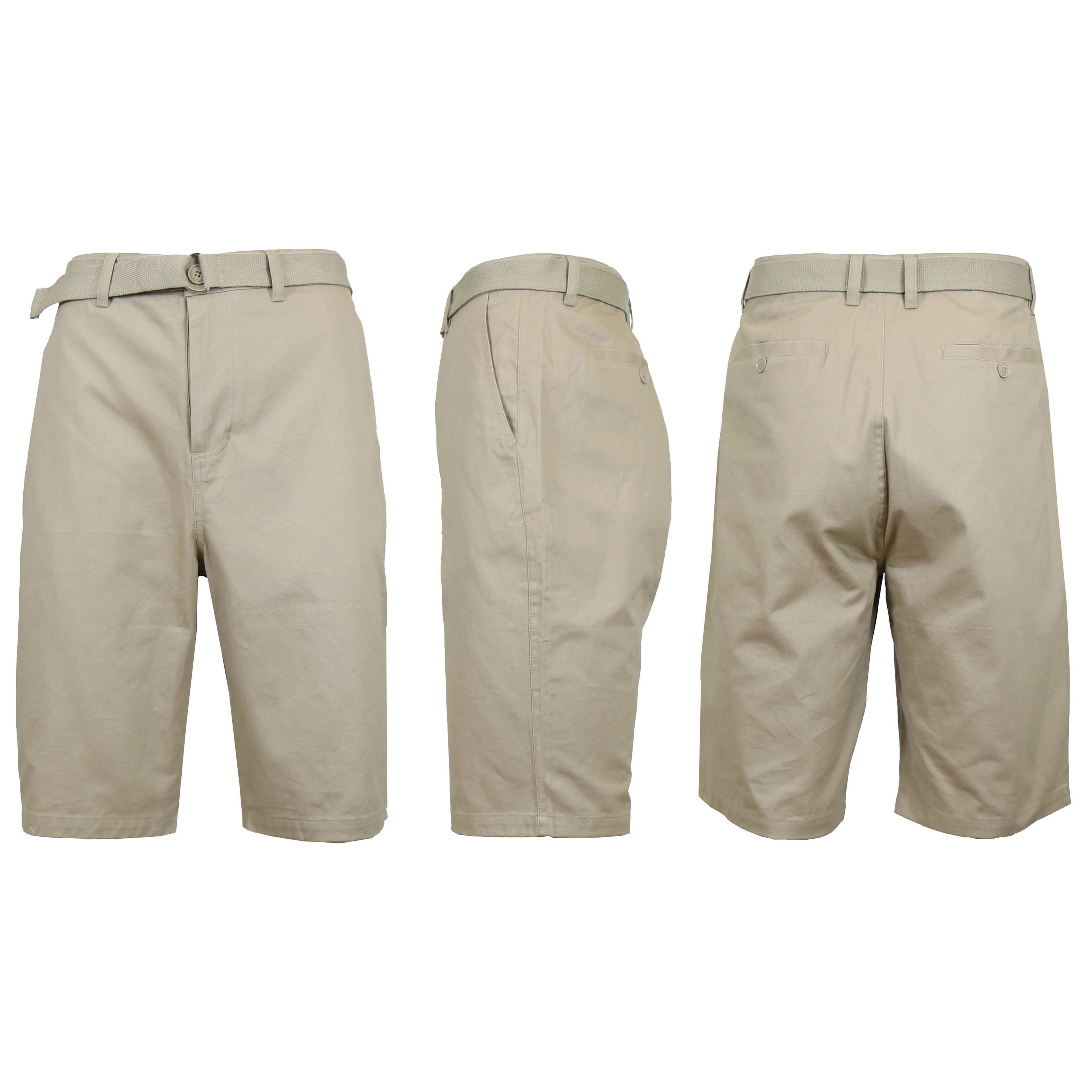 Men's Cotton Chino Shorts with Belt