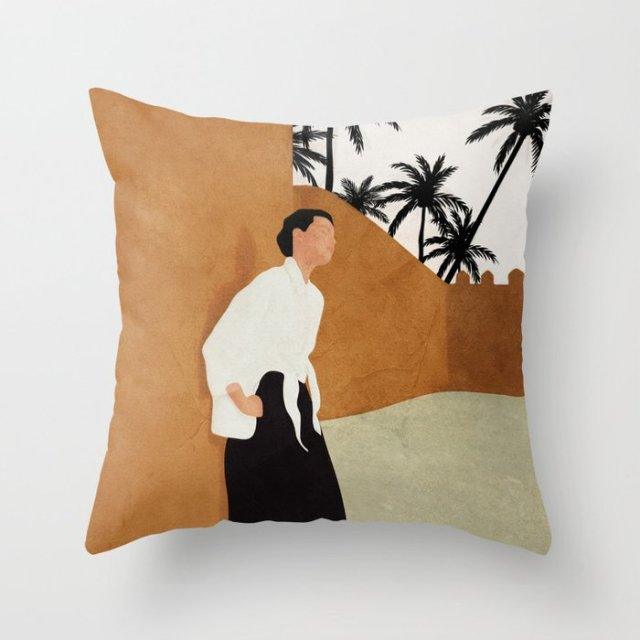 Modern Abstract Painting Throw Pillow Case Beautiful Cushion Covers Elegant Colorful Abstract Throw Pillow Cases For Bedroom Sofa Living Decorative Pillowcases 45x45CM