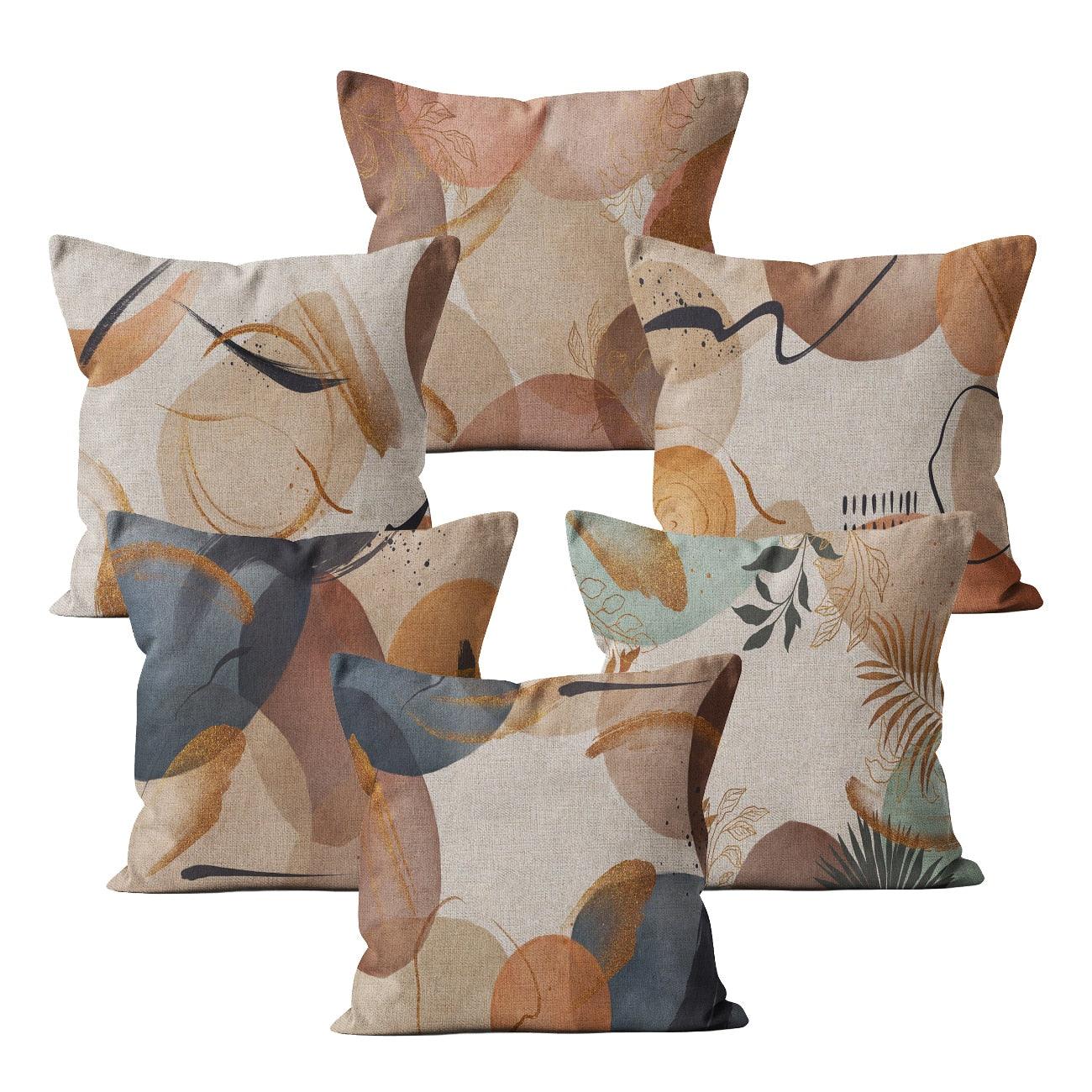 Modern Floral Pillow Cover Linen Cotton Pillowcase Decorative Cushion Cover For Home Chair Garden Sofa Decor Throw Pillow Cover Flower Floral Pillow Case Square Decorative Cushion Cover for Sofa Couch Home Bedroom Indoor Outdoor Pillowcase