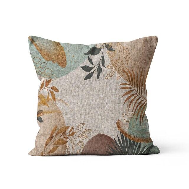 Modern Floral Pillow Cover Linen Cotton Pillowcase Decorative Cushion Cover For Home Chair Garden Sofa Decor Throw Pillow Cover Flower Floral Pillow Case Square Decorative Cushion Cover for Sofa Couch Home Bedroom Indoor Outdoor Pillowcase