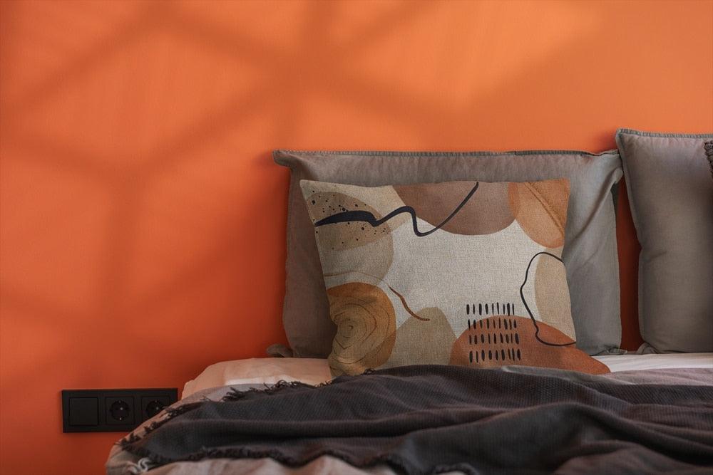 Modern Floral Pillow Cover Linen Cotton Pillowcase Decorative Cushion Cover For Home Chair Garden Sofa Decor Throw Pillow Cover Flower Floral Pillow Case Square Decorative Cushion Cover for Sofa Couch Home Bedroom Indoor Outdoor Pillowcase