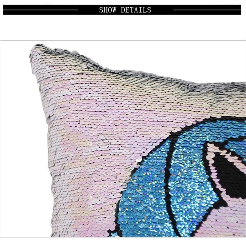 New Unicorn Sequin Pillow Cover Mermaid Magic Sequin Cushion Cover Decorative Pillow Case For Hoom Room Party Decor Unicorn Gifts Mermaid Throw Pillow Cover Decorative Pillowcase Unicorn Room Decor for Girls 40X40cm