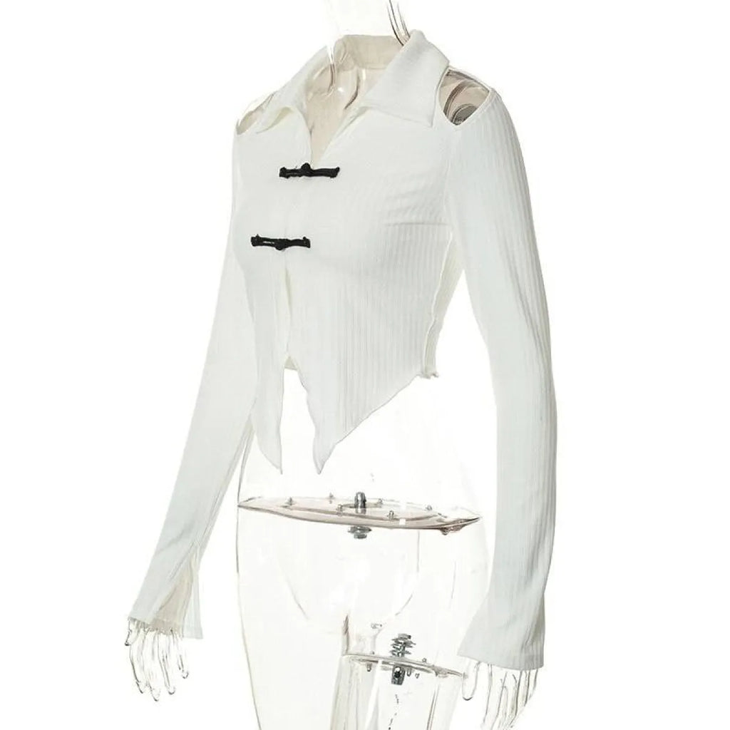 Open Shoulder Chinese Style Blouses