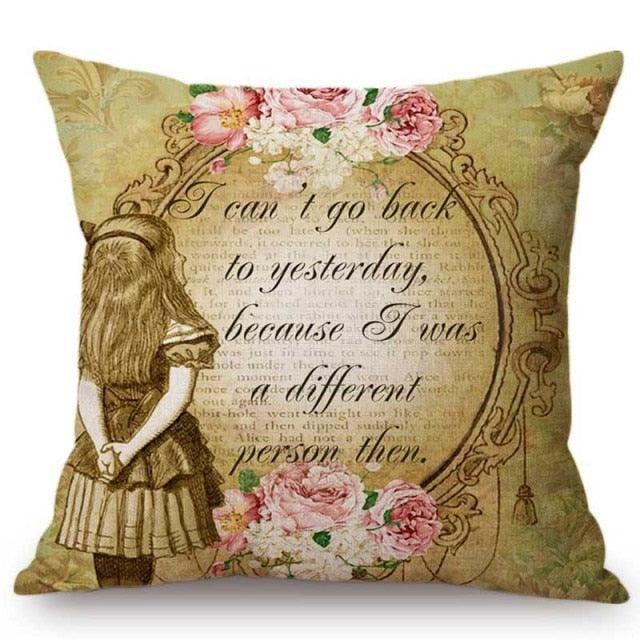Elegant Cushion Cover Cute Rabbit Cat Print Square Throw Pillow Cover Cotton Linen Spring Home Decorative Cushion Case For Bed Throw Pillow Vintage Home Decorative Pillow Case 45x45cm