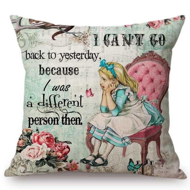 Elegant Cushion Cover Cute Rabbit Cat Print Square Throw Pillow Cover Cotton Linen Spring Home Decorative Cushion Case For Bed Throw Pillow Vintage Home Decorative Pillow Case 45x45cm