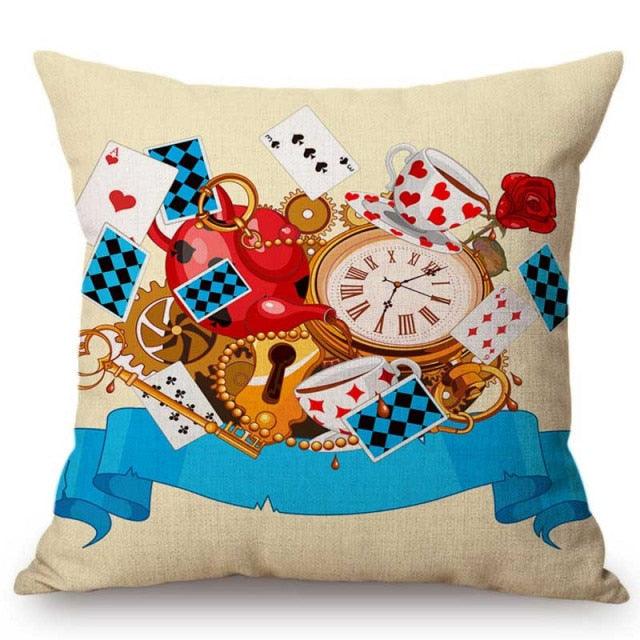 Elegant Cushion Cover Cute Rabbit Cat Print Square Throw Pillow Cover Cotton Linen Spring Home Decorative Cushion Case For Bed Throw Pillow Vintage Home Decorative Pillow Case 45x45cm
