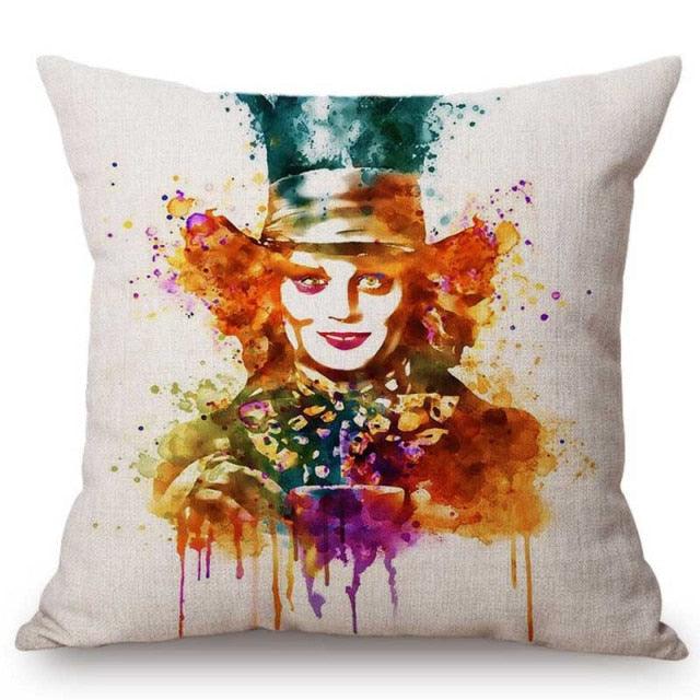 Elegant Cushion Cover Cute Rabbit Cat Print Square Throw Pillow Cover Cotton Linen Spring Home Decorative Cushion Case For Bed Throw Pillow Vintage Home Decorative Pillow Case 45x45cm