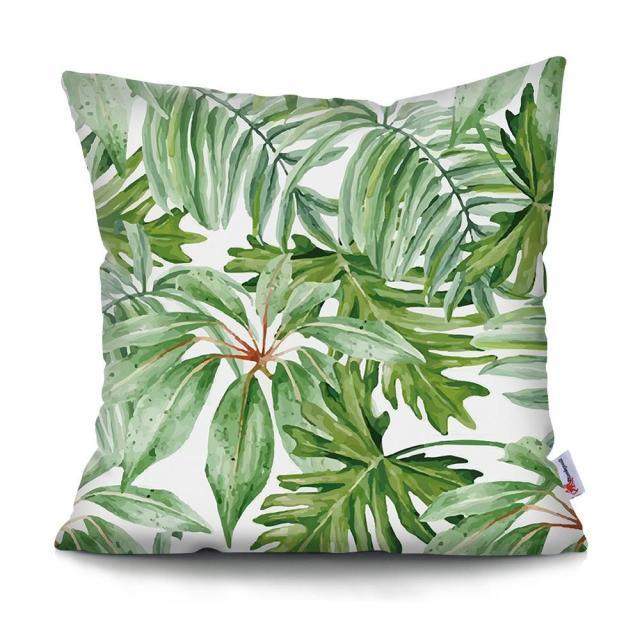 Cactus Cushion Cover Tropical Leaf Pillow Case Abstract Colorful Tropical Leaf Throw Pillow Covers Decorative Pillowcase Square Cushion Cases For Home Flower Decorative Pillow Sofa Pillowcase Cushions 45x45CM
