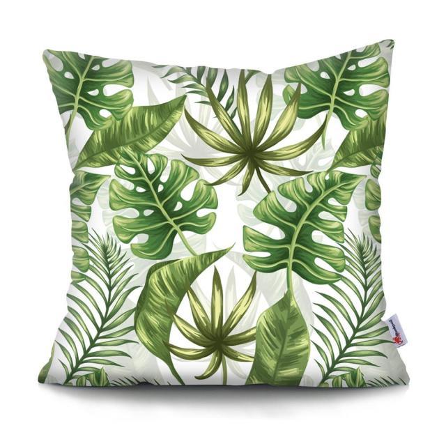 Cactus Cushion Cover Tropical Leaf Pillow Case Abstract Colorful Tropical Leaf Throw Pillow Covers Decorative Pillowcase Square Cushion Cases For Home Flower Decorative Pillow Sofa Pillowcase Cushions 45x45CM