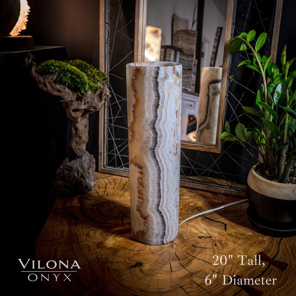 Sahara Onyx Lamp (Cylinder Table Lamp #16)