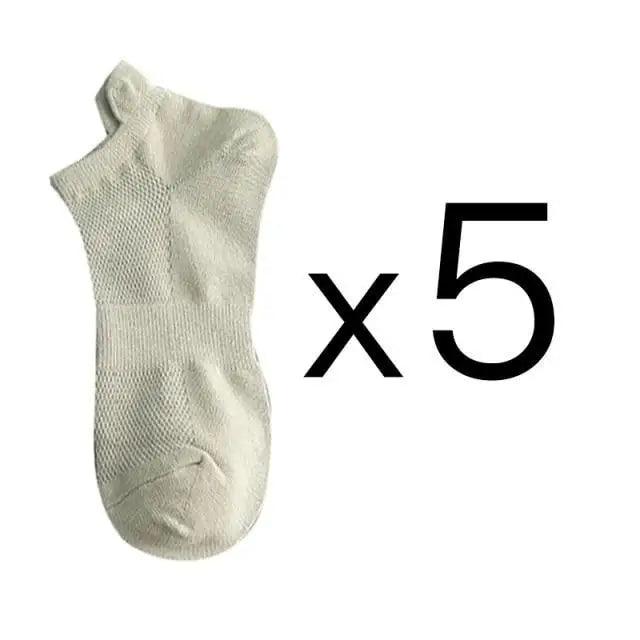 Sport Outdoor Simple 5 Pairs Man Cotton Short Socks For Men Breathable Mesh Comfortable Solid Colorful Soft Socks