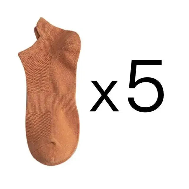 Sport Outdoor Simple 5 Pairs Man Cotton Short Socks For Men Breathable Mesh Comfortable Solid Colorful Soft Socks