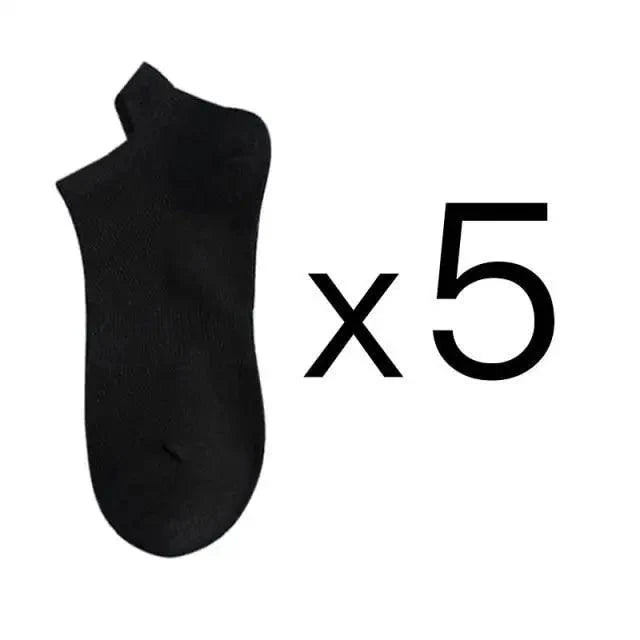 Sport Outdoor Simple 5 Pairs Man Cotton Short Socks For Men Breathable Mesh Comfortable Solid Colorful Soft Socks