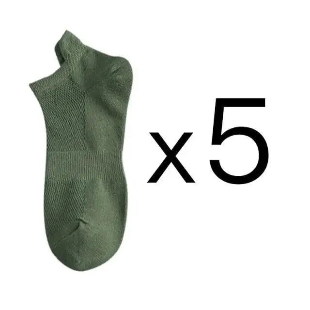Sport Outdoor Simple 5 Pairs Man Cotton Short Socks For Men Breathable Mesh Comfortable Solid Colorful Soft Socks