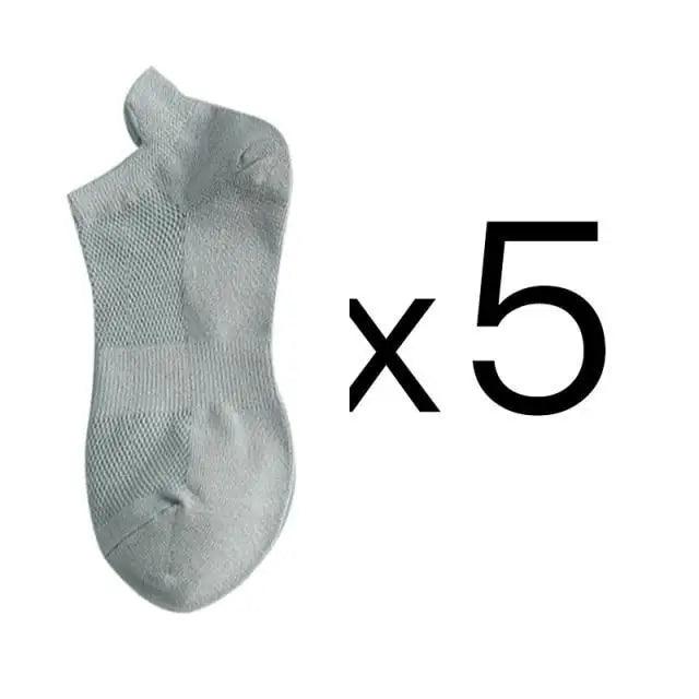 Sport Outdoor Simple 5 Pairs Man Cotton Short Socks For Men Breathable Mesh Comfortable Solid Colorful Soft Socks