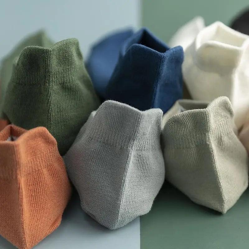 Sport Outdoor Simple 5 Pairs Man Cotton Short Socks For Men Breathable Mesh Comfortable Solid Colorful Soft Socks