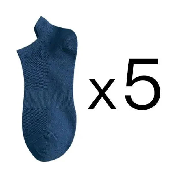 Sport Outdoor Simple 5 Pairs Man Cotton Short Socks For Men Breathable Mesh Comfortable Solid Colorful Soft Socks