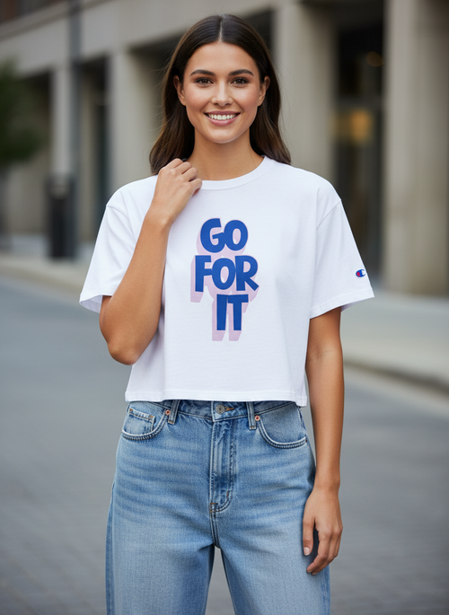 Champion GO FOR IT Cropped Cotton T-Shirt