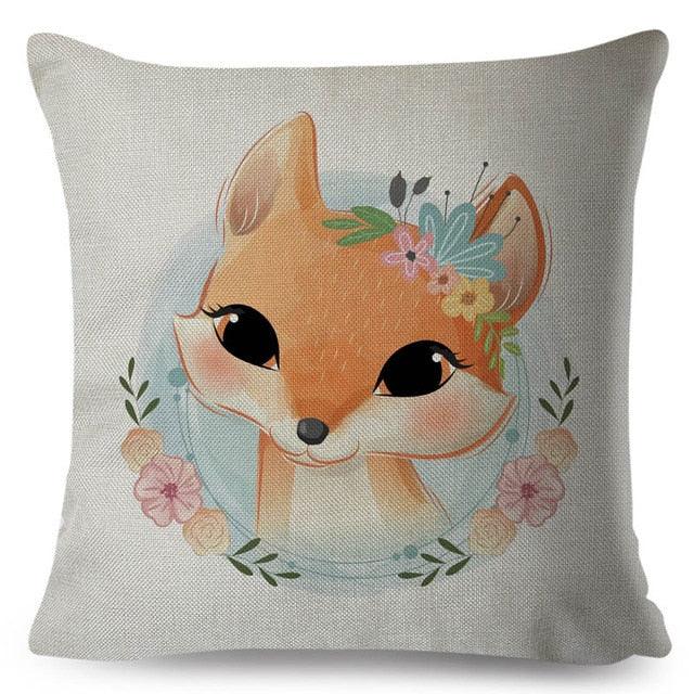 Throw Pillow Cover Animal Decor Deer Dinosaur Unicorn Rabbit Pillowcase For Home Decor Cushion Cover Kids Cartoon Decorative Pillow Covers Cute Colorful Animal Outdoor Cushion Cases for Children Room Sofa Couch 45x45cm