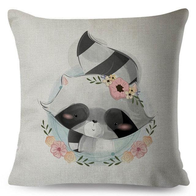 Throw Pillow Cover Animal Decor Deer Dinosaur Unicorn Rabbit Pillowcase For Home Decor Cushion Cover Kids Cartoon Decorative Pillow Covers Cute Colorful Animal Outdoor Cushion Cases for Children Room Sofa Couch 45x45cm