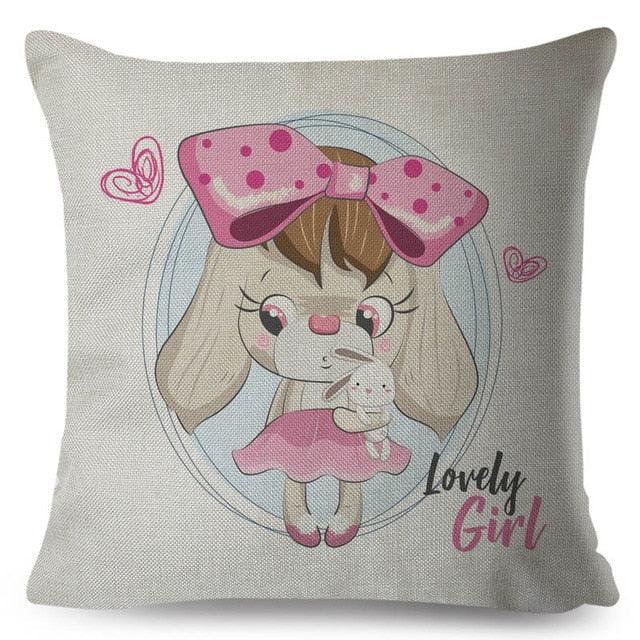 Throw Pillow Cover Animal Decor Deer Dinosaur Unicorn Rabbit Pillowcase For Home Decor Cushion Cover Kids Cartoon Decorative Pillow Covers Cute Colorful Animal Outdoor Cushion Cases for Children Room Sofa Couch 45x45cm