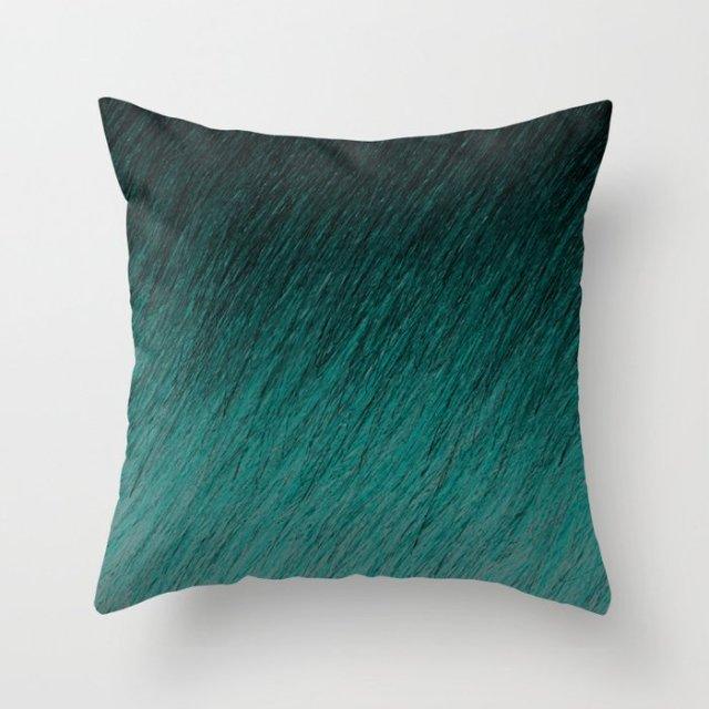 Trend Color Teal Blue Cushion Cover Polyester Geometric Teal Decorative Throw Pillows Covers For Couch Living Room Bedroom Pillow Cover Decorative Pillows Home Decoration Throw Pillowcase 45x45CM